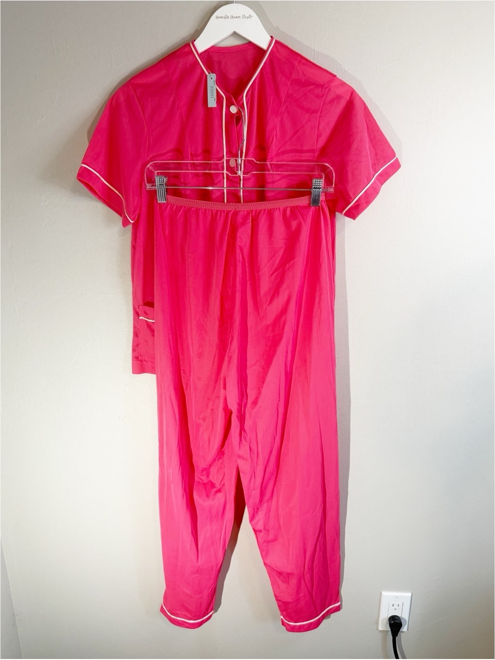 New Vintage Dead Stock AMERICAN MAID Women’s Pink Pajama Set Short Sleeve Size S